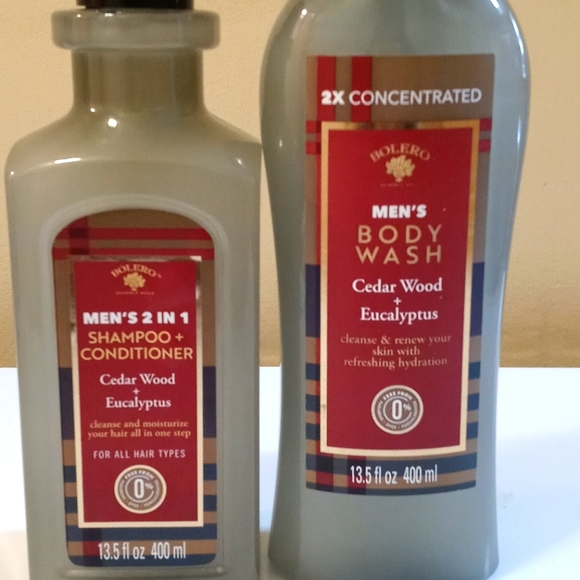 Bolero Men's Shampoo/Conditioner & Body Wash Cedar Wood + Eucalyptus 13.… - Picture 1 of 5